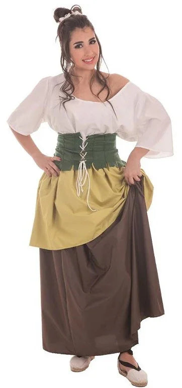 Disfraz de Campesina Medieval para Adulto Taberneras y Campesinas Medievales Llopis